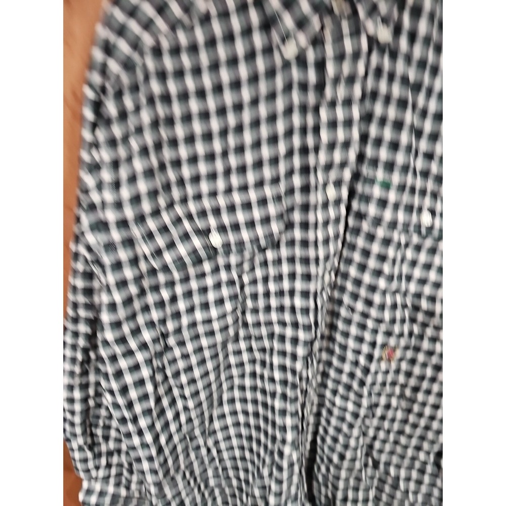 VTG Tommy Hilfiger Shirt Mens Small Button Up Green White Plaid - Picture 6 of 9